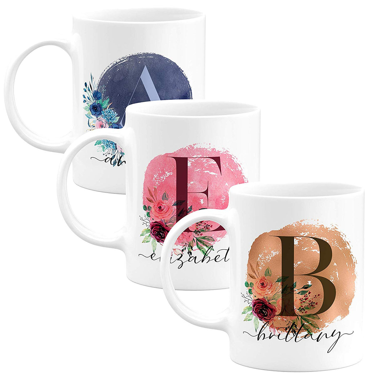 Initial Coffee Mug Design 1 Set of 3 – Lara Laser Works