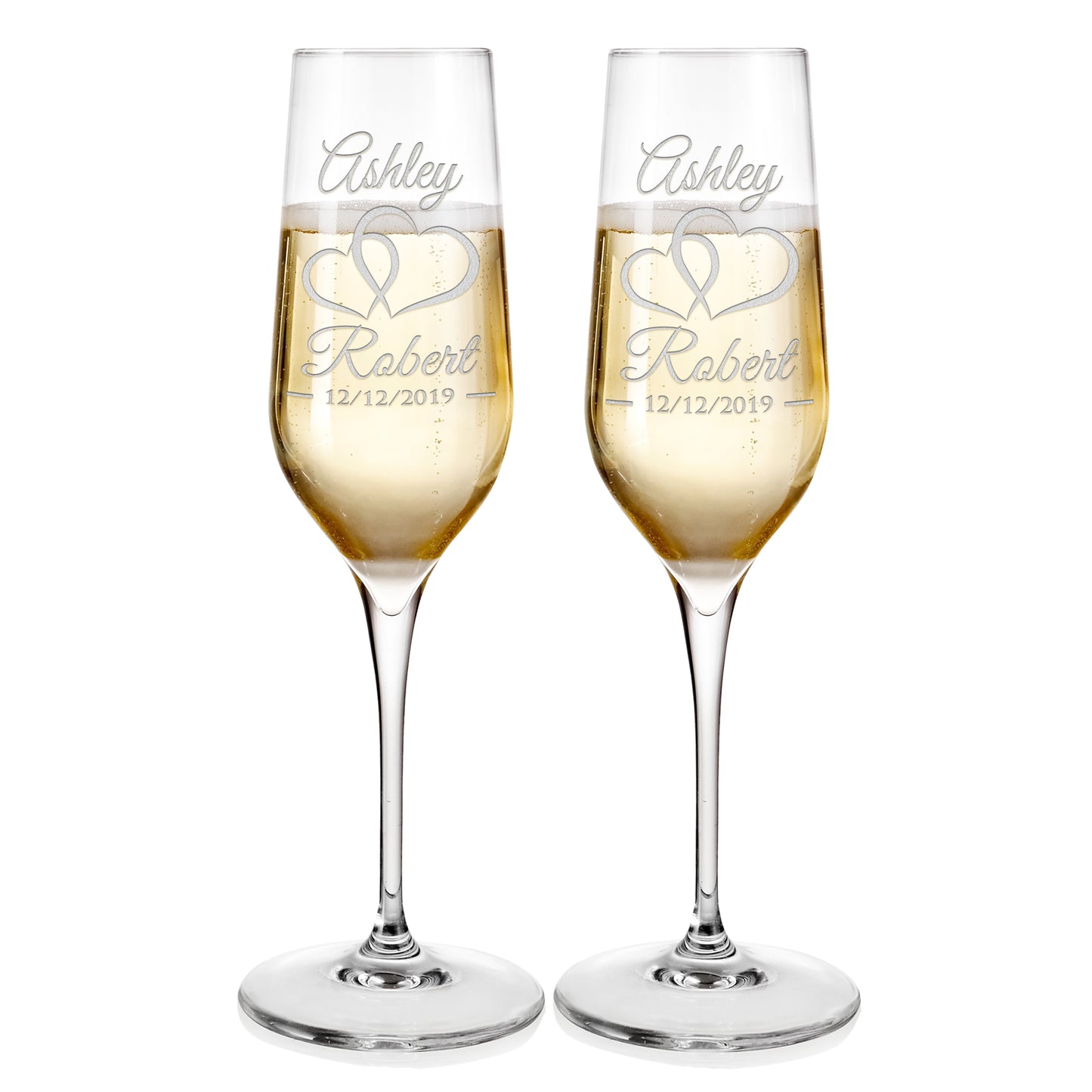 Champagne Flutes For Wedding Laser engraved Design 4