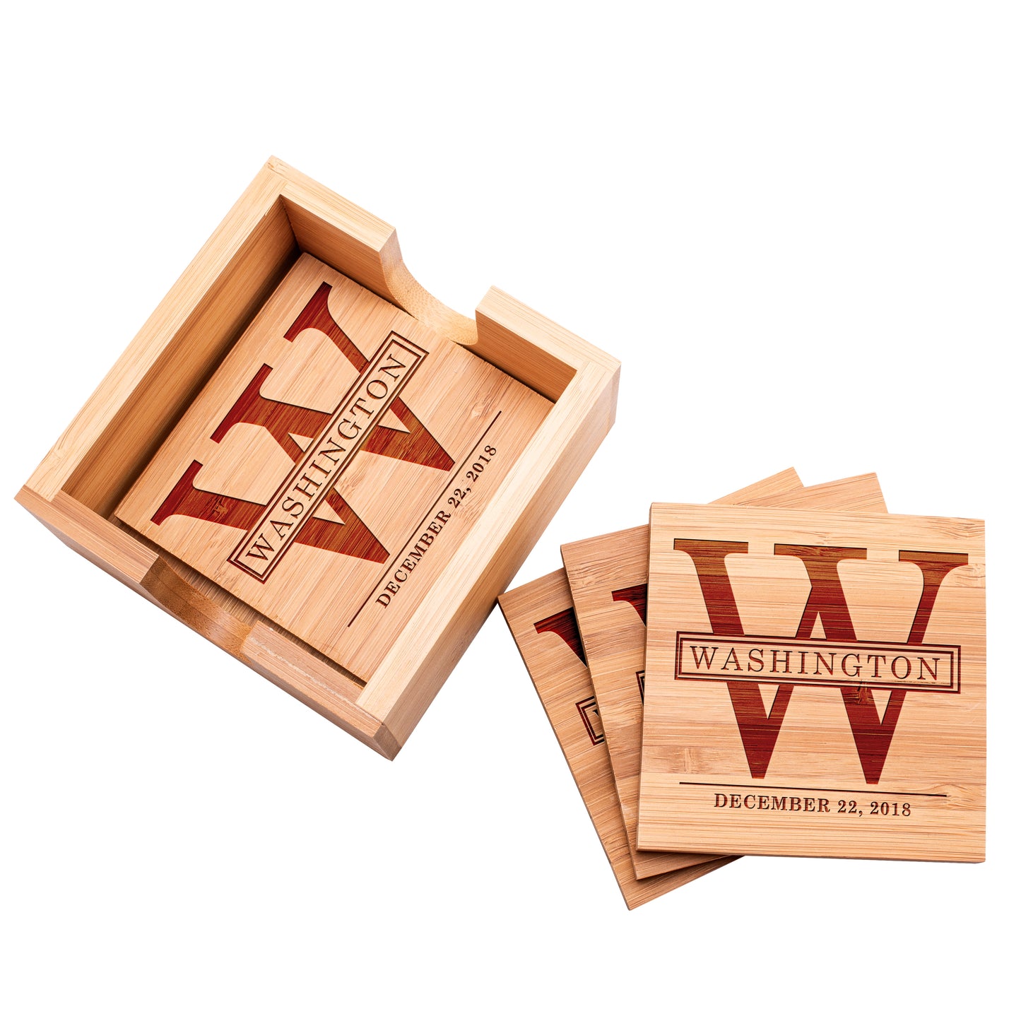 Wood Coaster D14 Set of 4