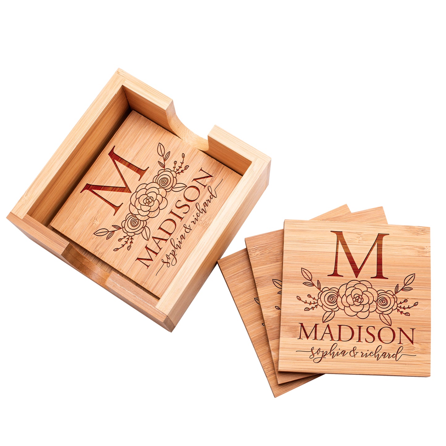 Wood Coaster D2 Set of 4