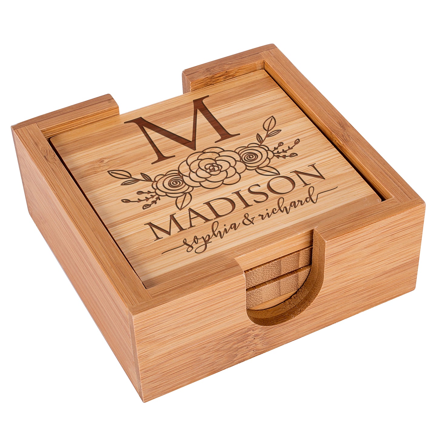 Wood Coaster D2 Set of 4