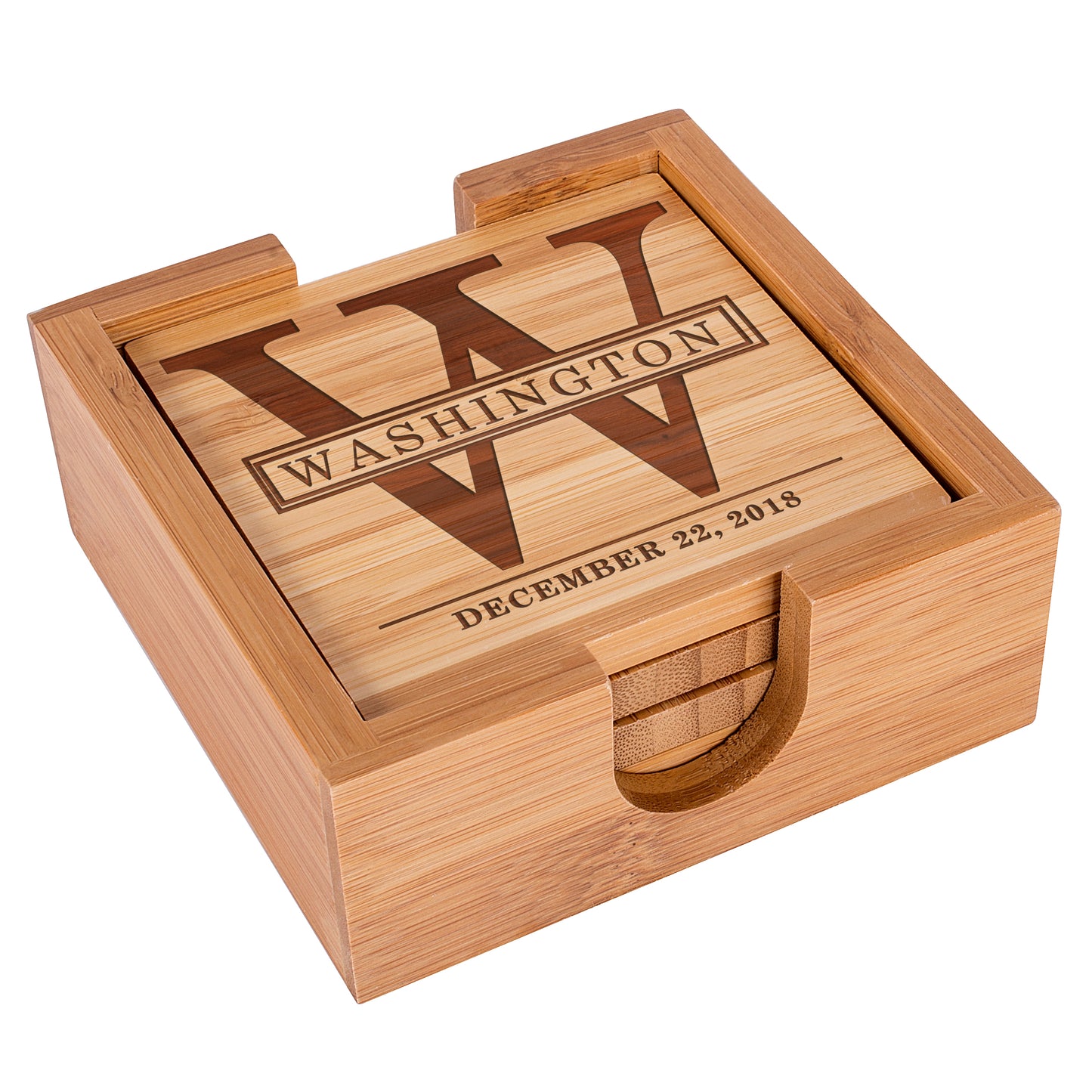Wood Coaster D14 Set of 4