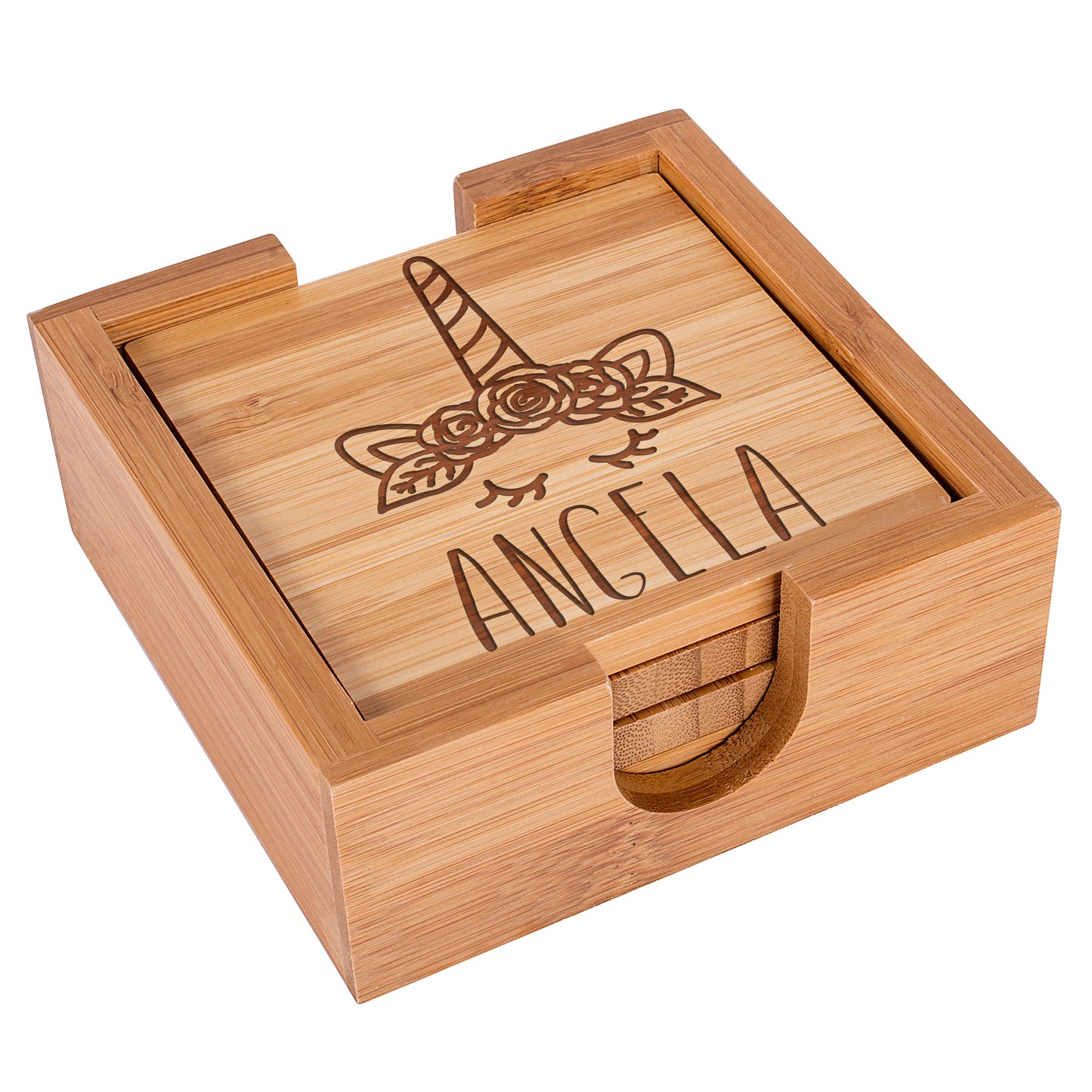 Wood Coaster D8 Set of 4