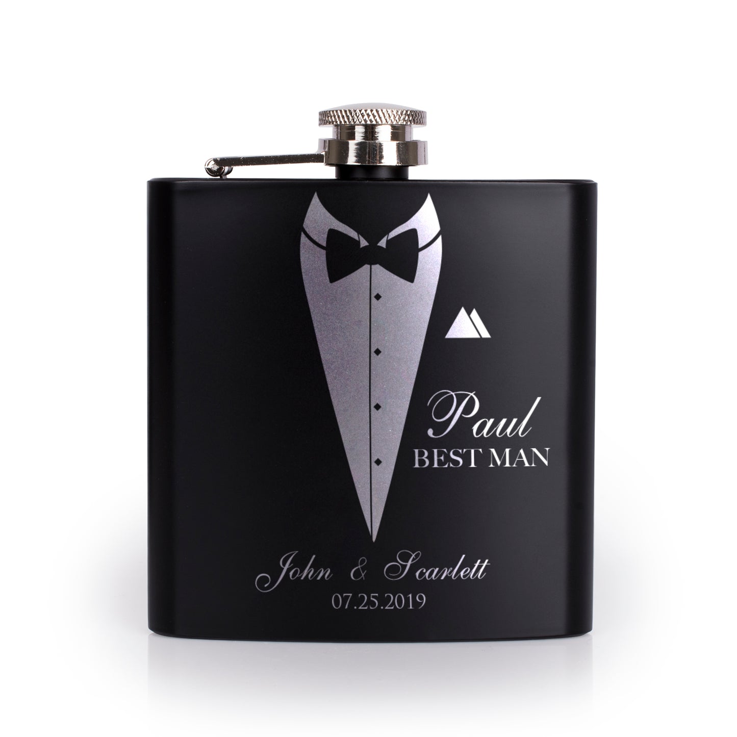 Personalized Black Flask - Design 4