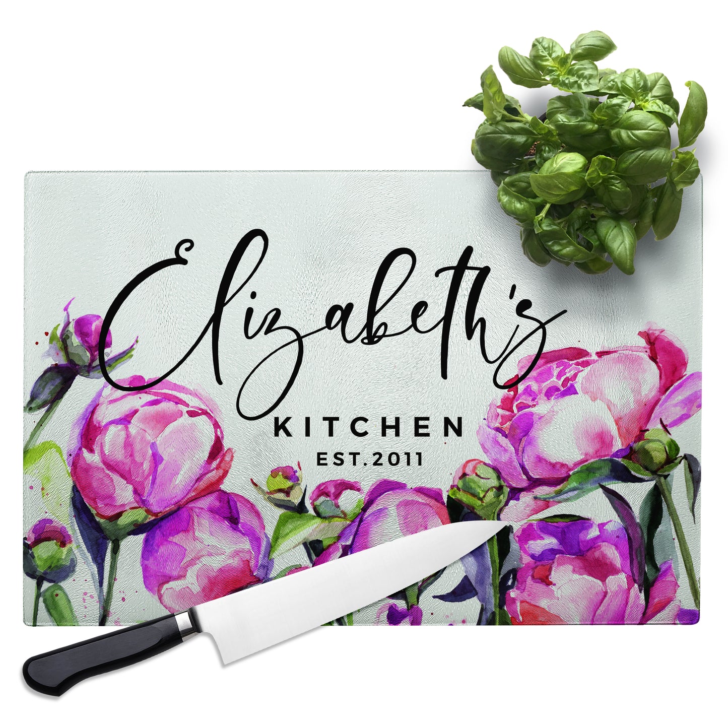Glass Cutting Board Rectangular Design 1