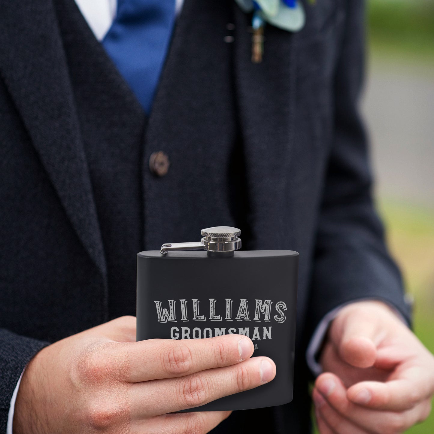 Personalized Black Flask - Design 7