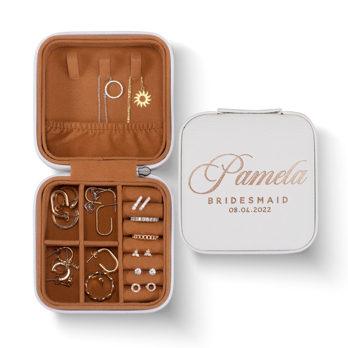 Jewelry Travel Case • Minimal Jewelry Box in Vegan Leather • Bridesmaid Gifts • Gift for Her • Jewelry Organizer Box • Bridesmaid Proposal