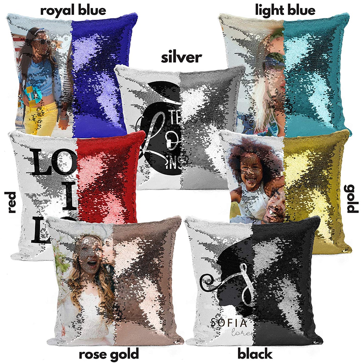 Pillow Case Photo Sequin Silver