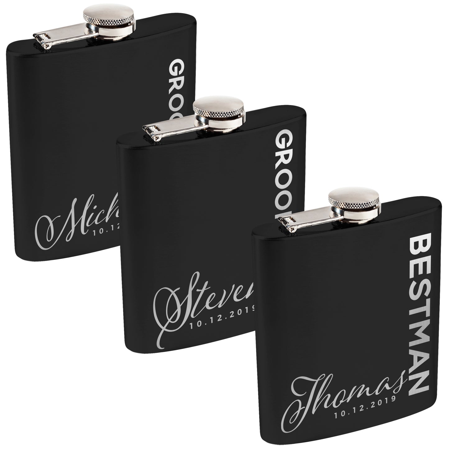 Personalized Black Flask - Design 1