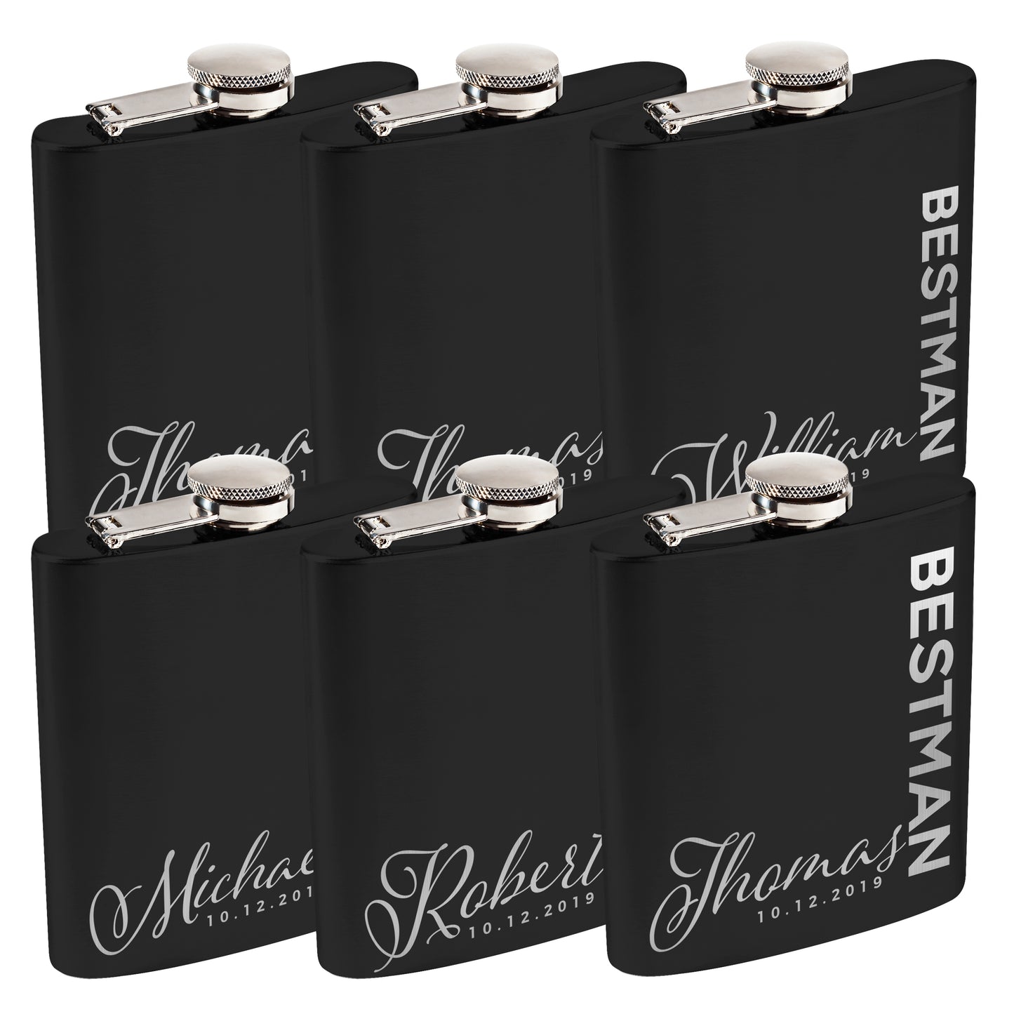 Personalized Black Flask - Design 1