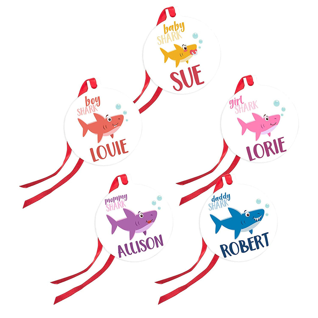 Christmas Ornaments Shark Family of 5