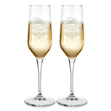 Load image into Gallery viewer, Champagne Flutes For Wedding Laser engraved  Design 6