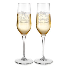 Load image into Gallery viewer, Champagne Flutes For Wedding Laser engraved  Design 7