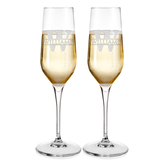 Champagne Flutes For Wedding Laser engraved  Design 8