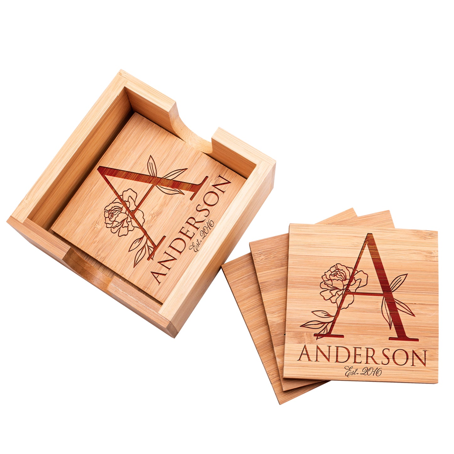 Wood Coaster D10 Set of 4