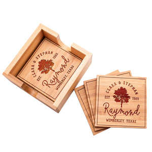 Wood Coaster  D4 Set of 4