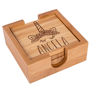 Wood Coaster D8 Set of 4