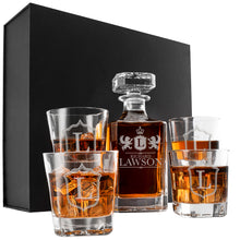 Load image into Gallery viewer, Whiskey Decanter and 4 Glasses  Set Design 3