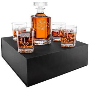 Whiskey Decanter and 4 Glasses  Set Design 4