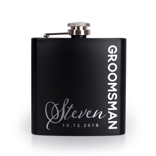 Personalized Black Flask - Design 1