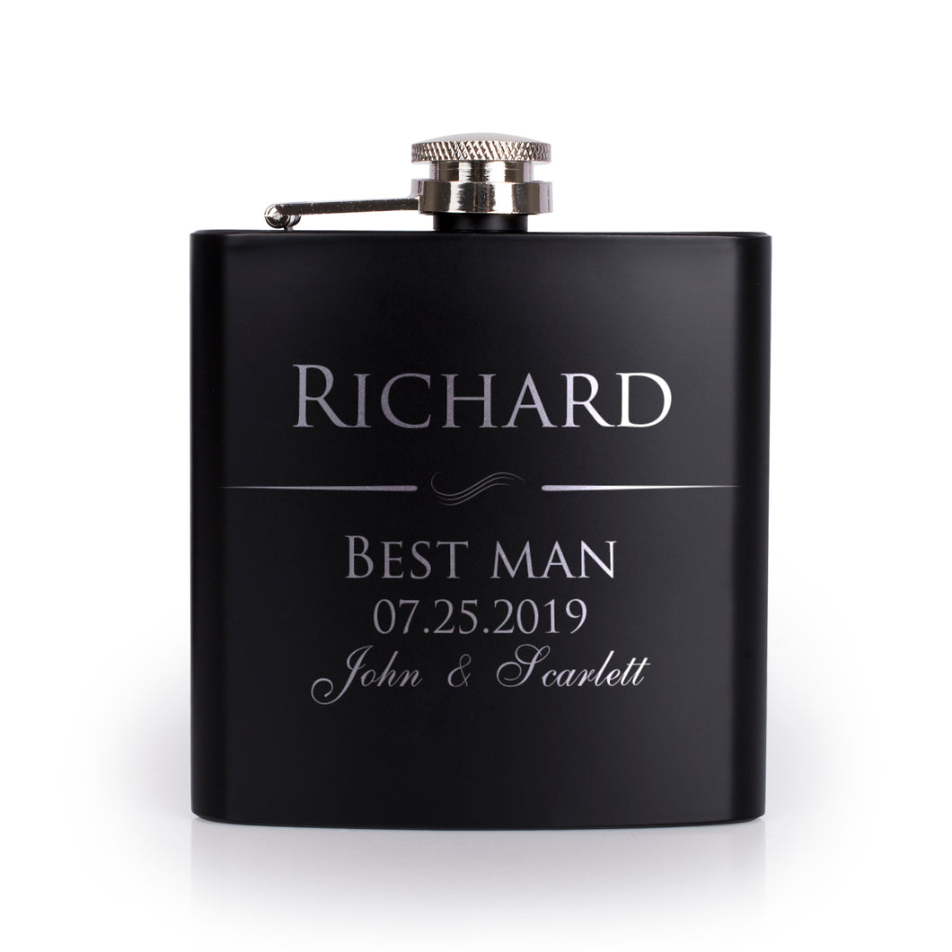 Personalized Black Flask - Design 2
