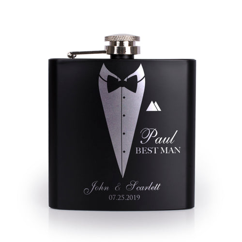 Personalized Black Flask - Design 4