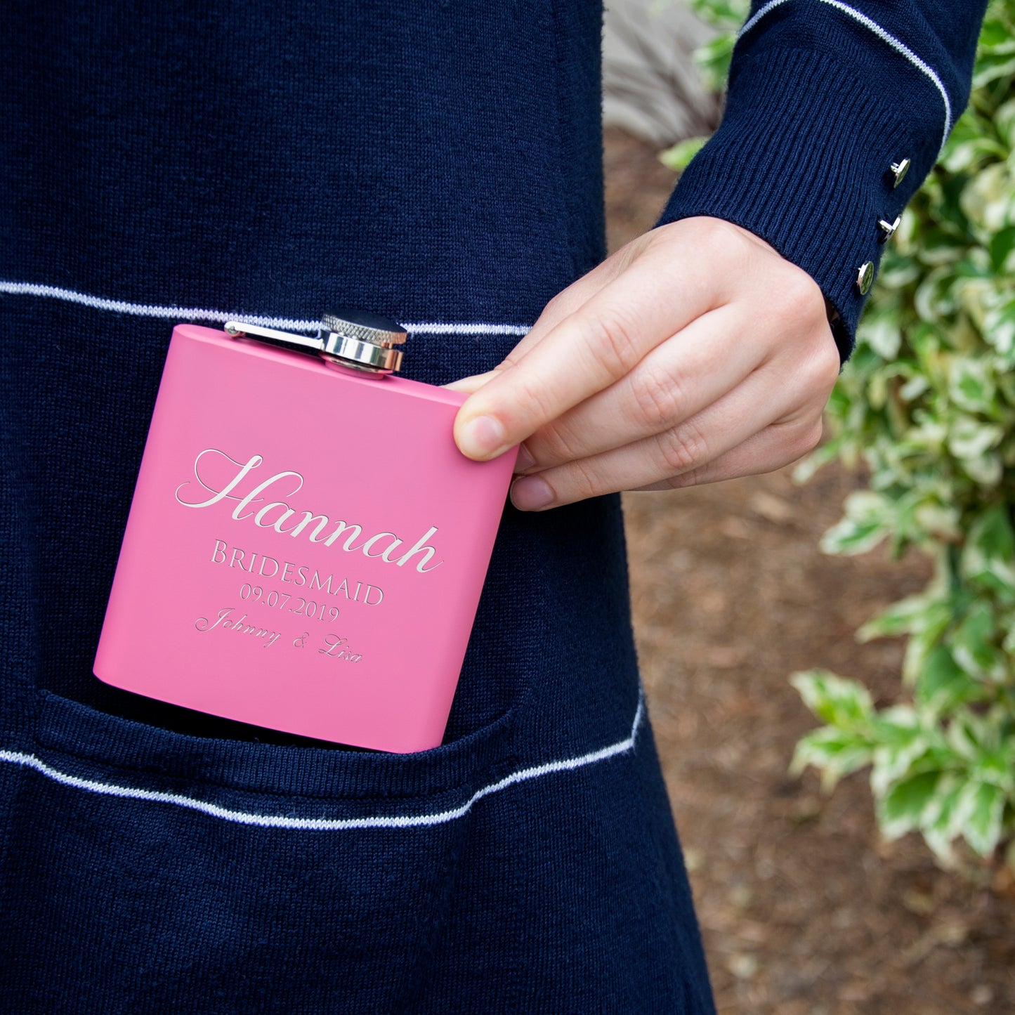 Personalized Pink Flask - Design 4