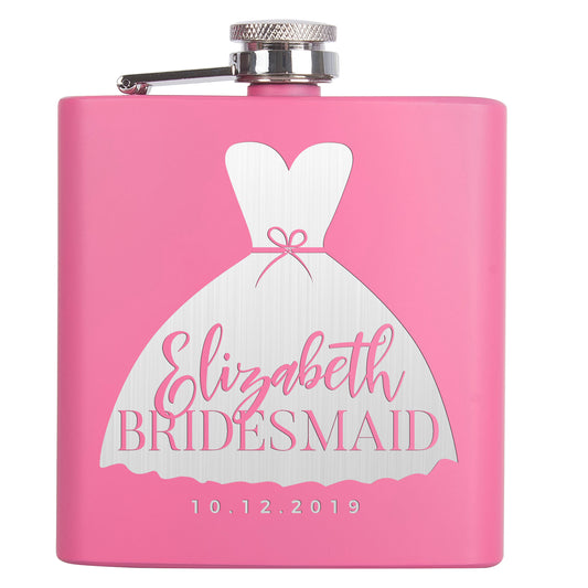 Personalized Pink Flask - Design 1