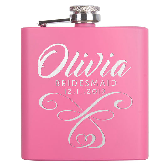 Personalized Pink Flask - Design 2