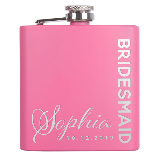 Personalized Pink Flask - Design 3