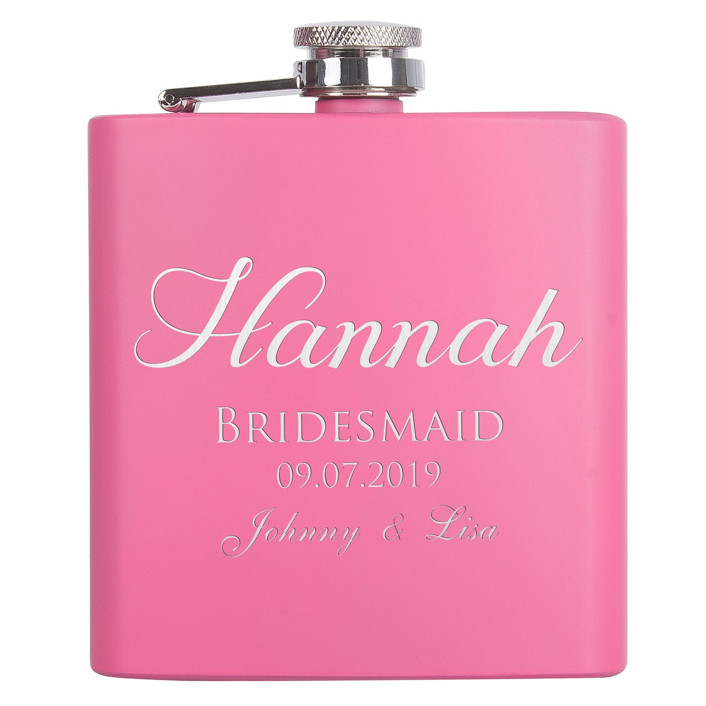 Personalized Pink Flask - Design 4