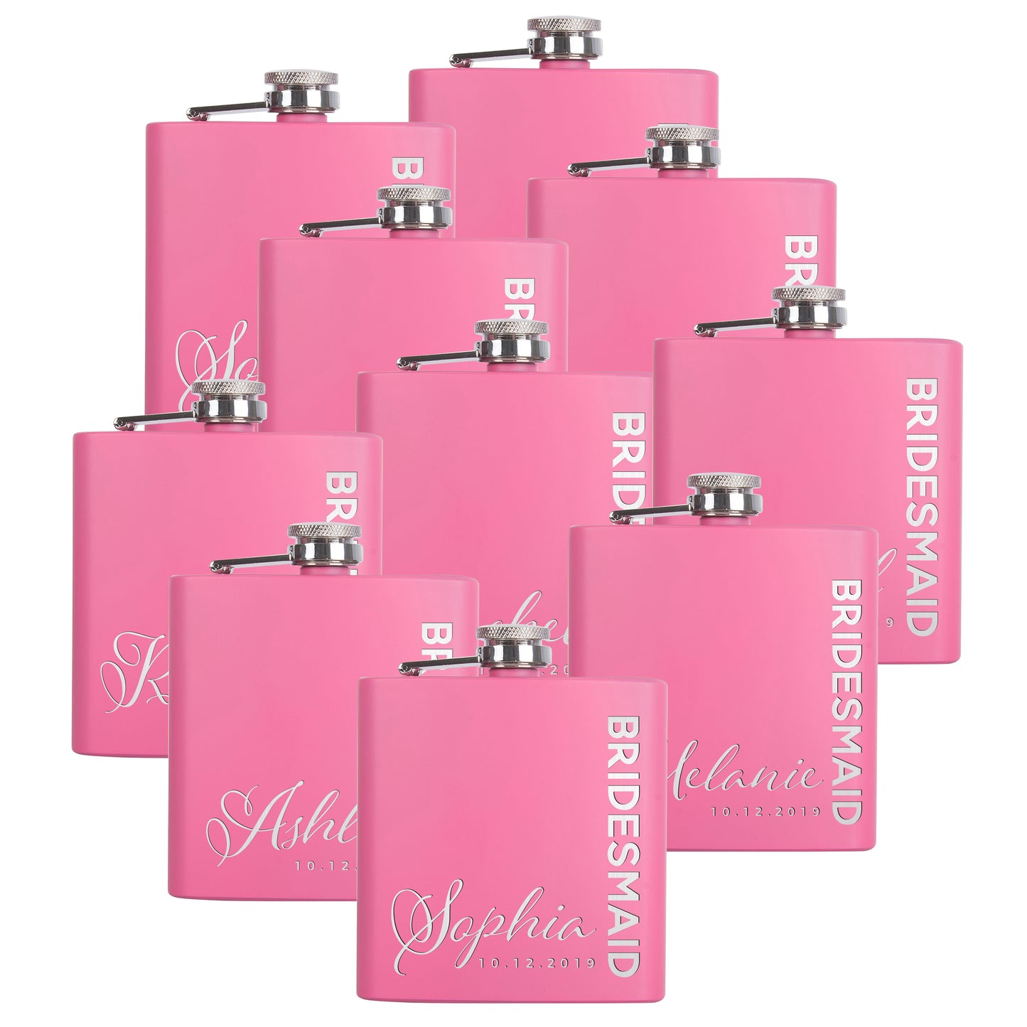 Personalized Pink Flask - Design 3