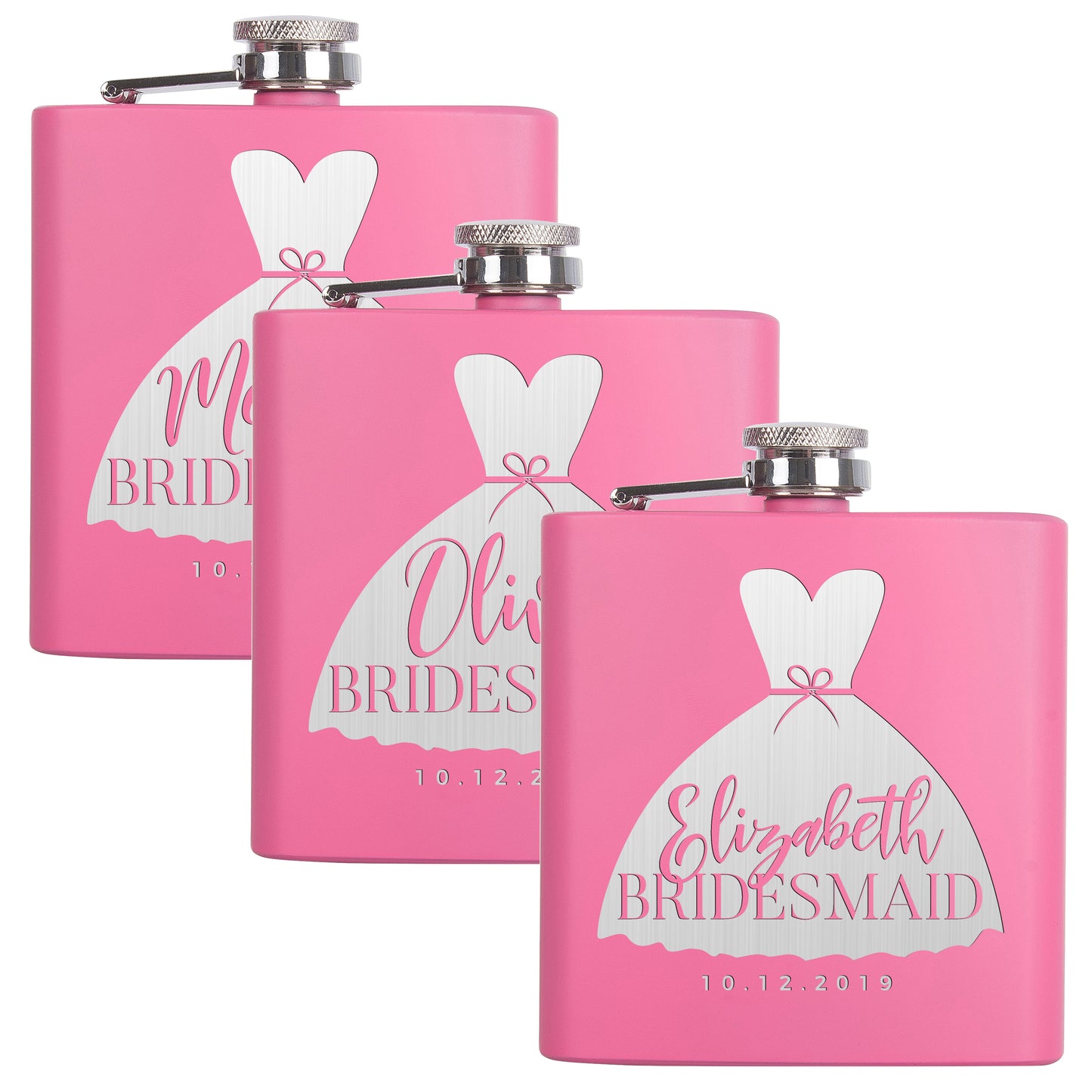 Personalized Pink Flask - Design 1