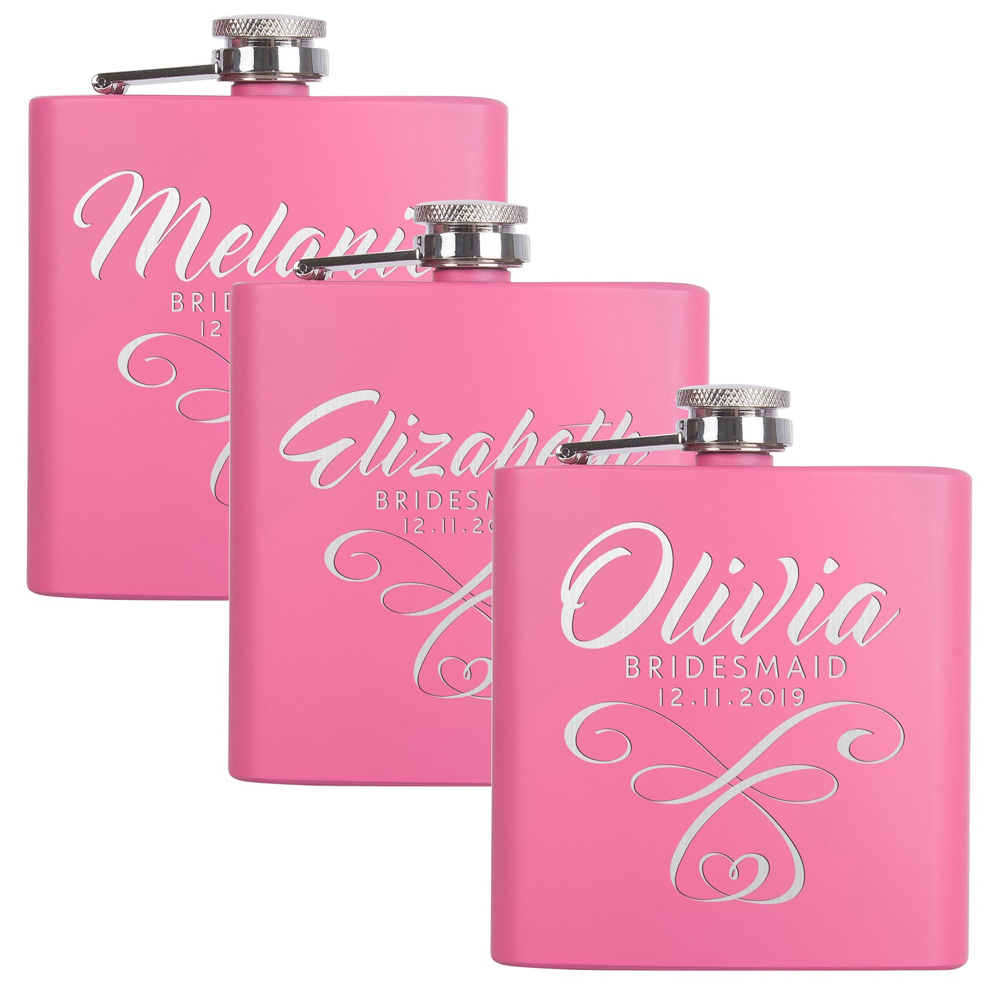 Personalized Pink Flask - Design 2