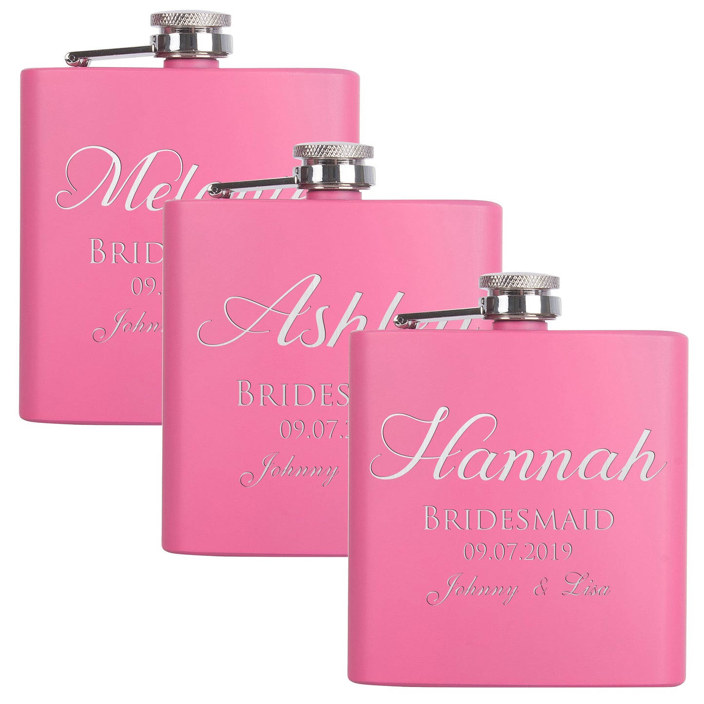 Personalized Pink Flask - Design 4