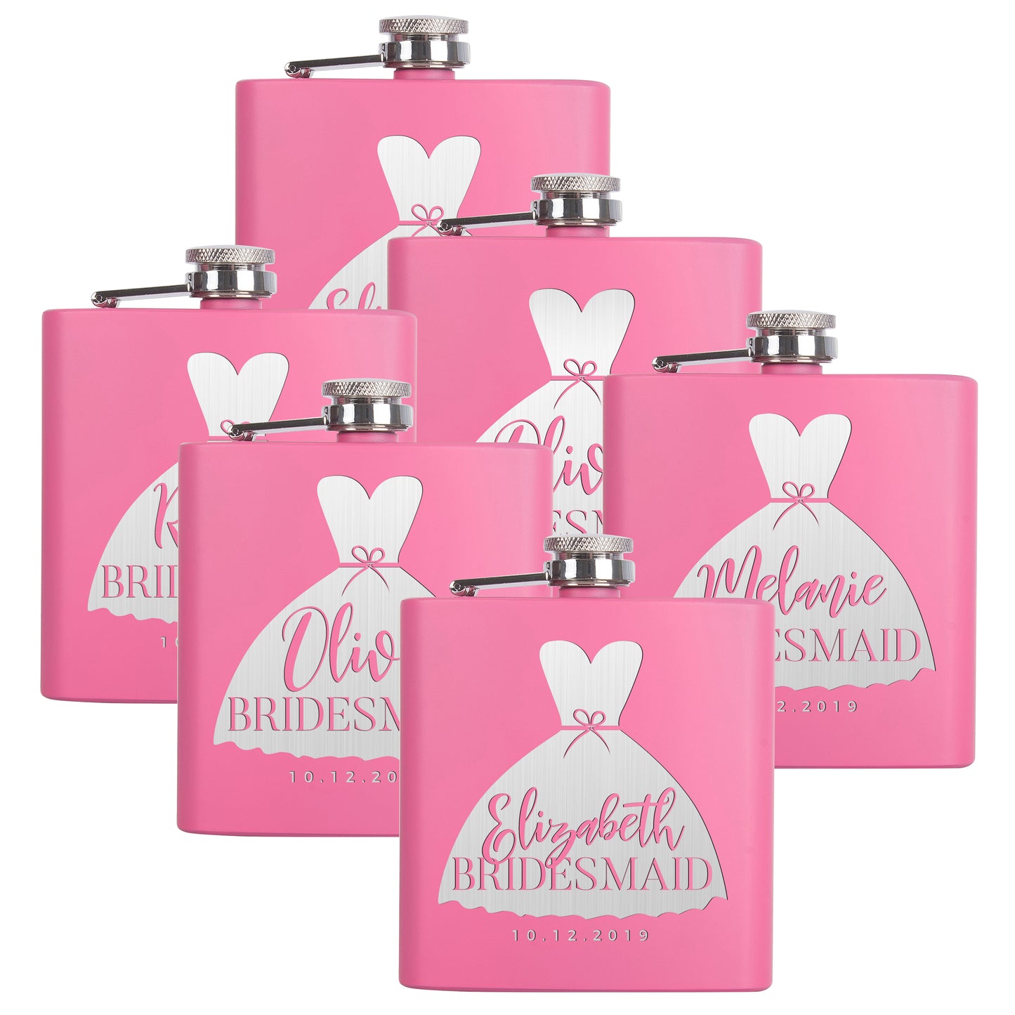 Personalized Pink Flask - Design 1