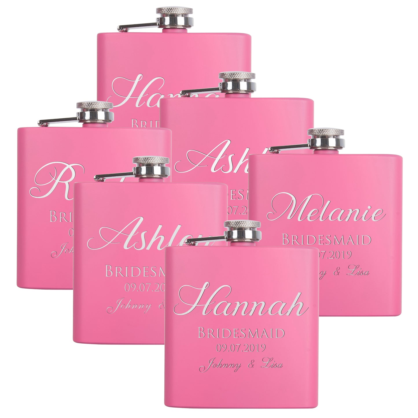 Personalized Pink Flask - Design 4