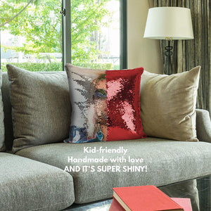 Pillow Case Photo Sequin Light Blue