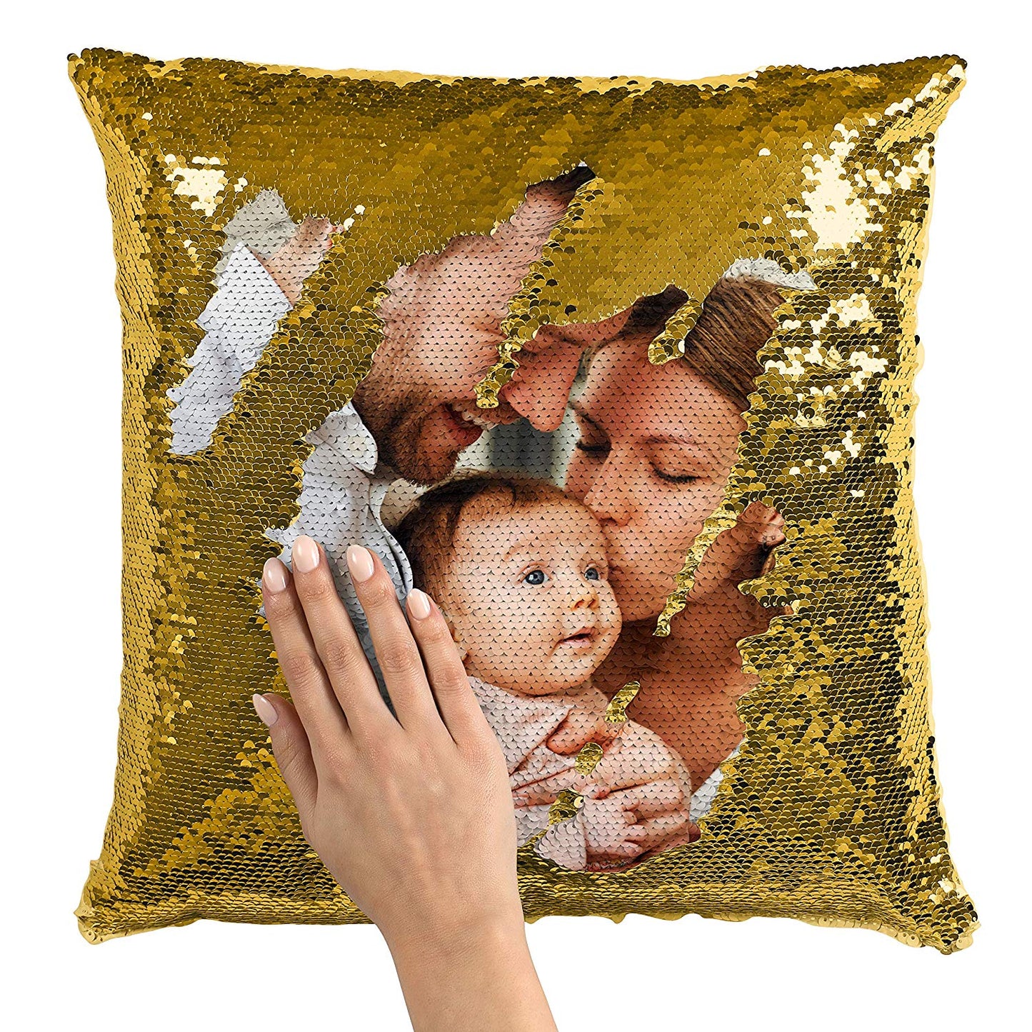 Pillow Case Photo Sequin Gold