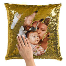 Load image into Gallery viewer, Pillow Case Photo Sequin Gold