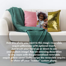 Load image into Gallery viewer, Pillow Case Photo Sequin Light Blue