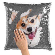 Load image into Gallery viewer, Pillow Case Photo Sequin Silver