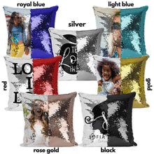 Load image into Gallery viewer, Pillow Case Photo Sequin Gold