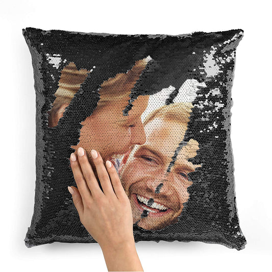 Pillow Case Photo Sequin Black